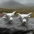Wee Coo Scottish Highland Cow Earrings in Sterling Silver | Post Earrings | Wiccan Center
