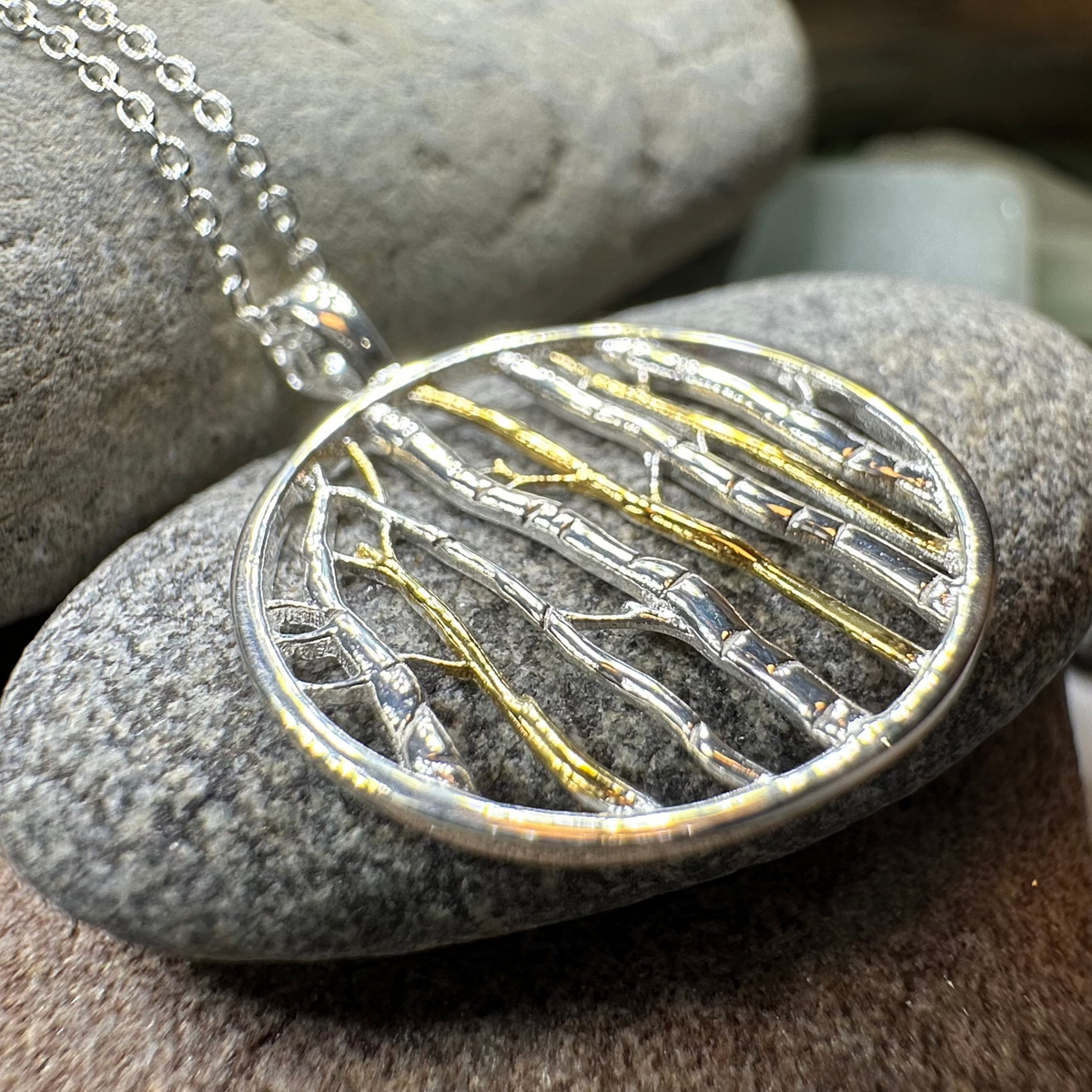 Birch Tree Forest Necklace in Sterling Silver | Pendant | Wiccan Center