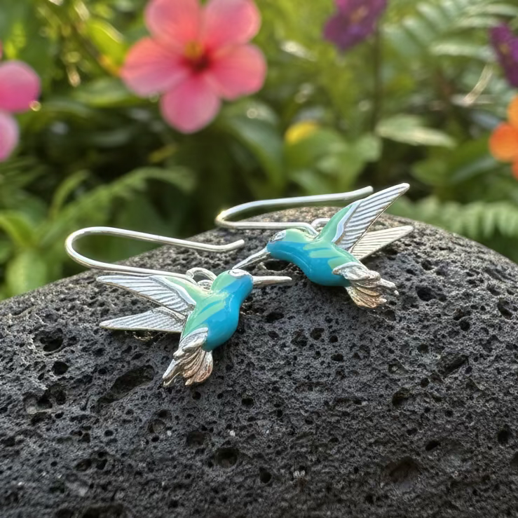Colibrì Hummingbird Earrings in Sterling Silver | Dangle Earrings | Wiccan Center