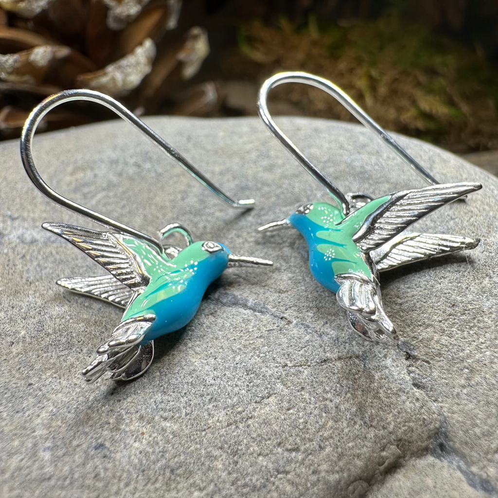 Colibrì Hummingbird Earrings in Sterling Silver | Dangle Earrings | Wiccan Center