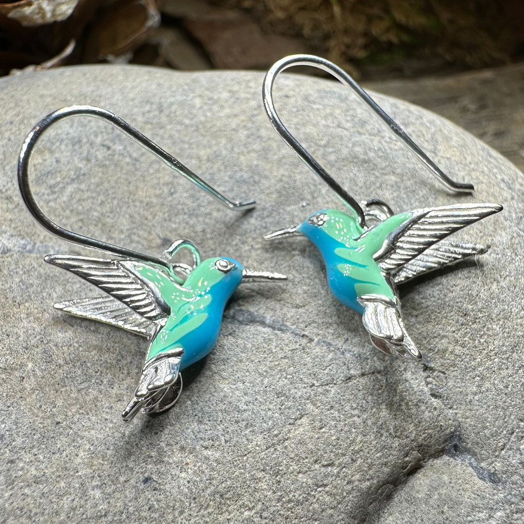Colibrì Hummingbird Earrings in Sterling Silver | Dangle Earrings | Wiccan Center