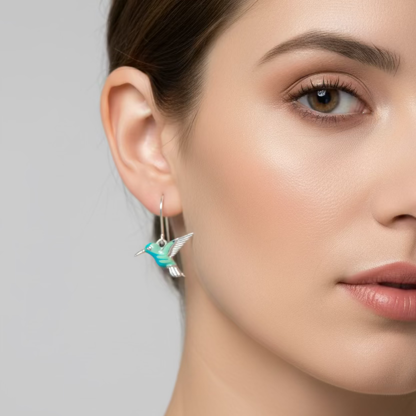 Colibrì Hummingbird Earrings in Sterling Silver | Dangle Earrings | Wiccan Center