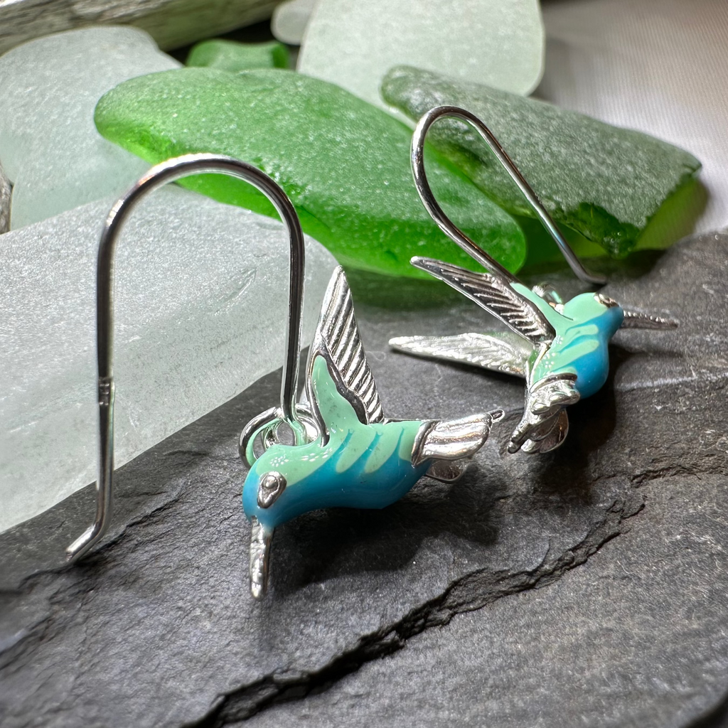 Colibrì Hummingbird Earrings in Sterling Silver | Dangle Earrings | Wiccan Center