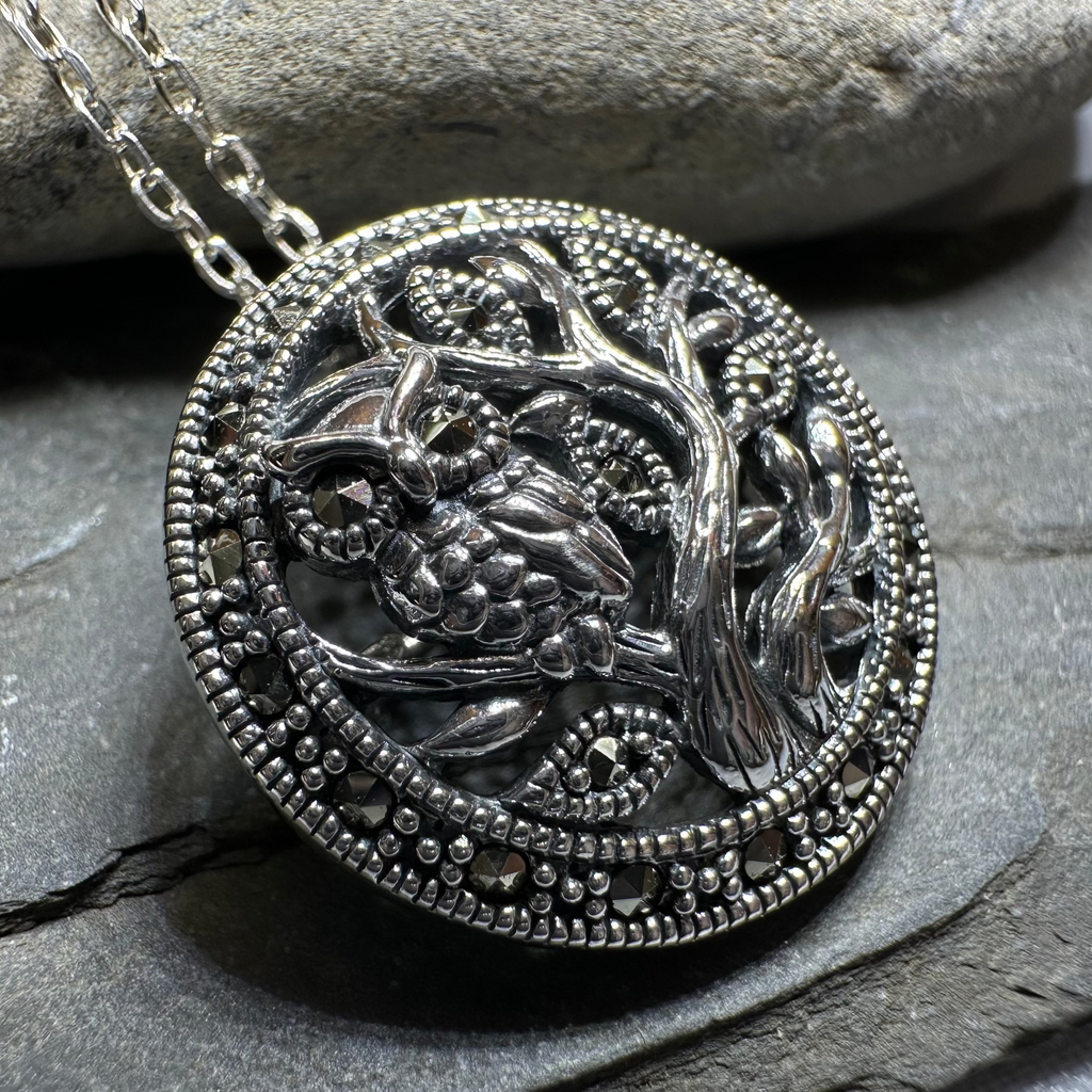 Autumn Owl Tree Necklace