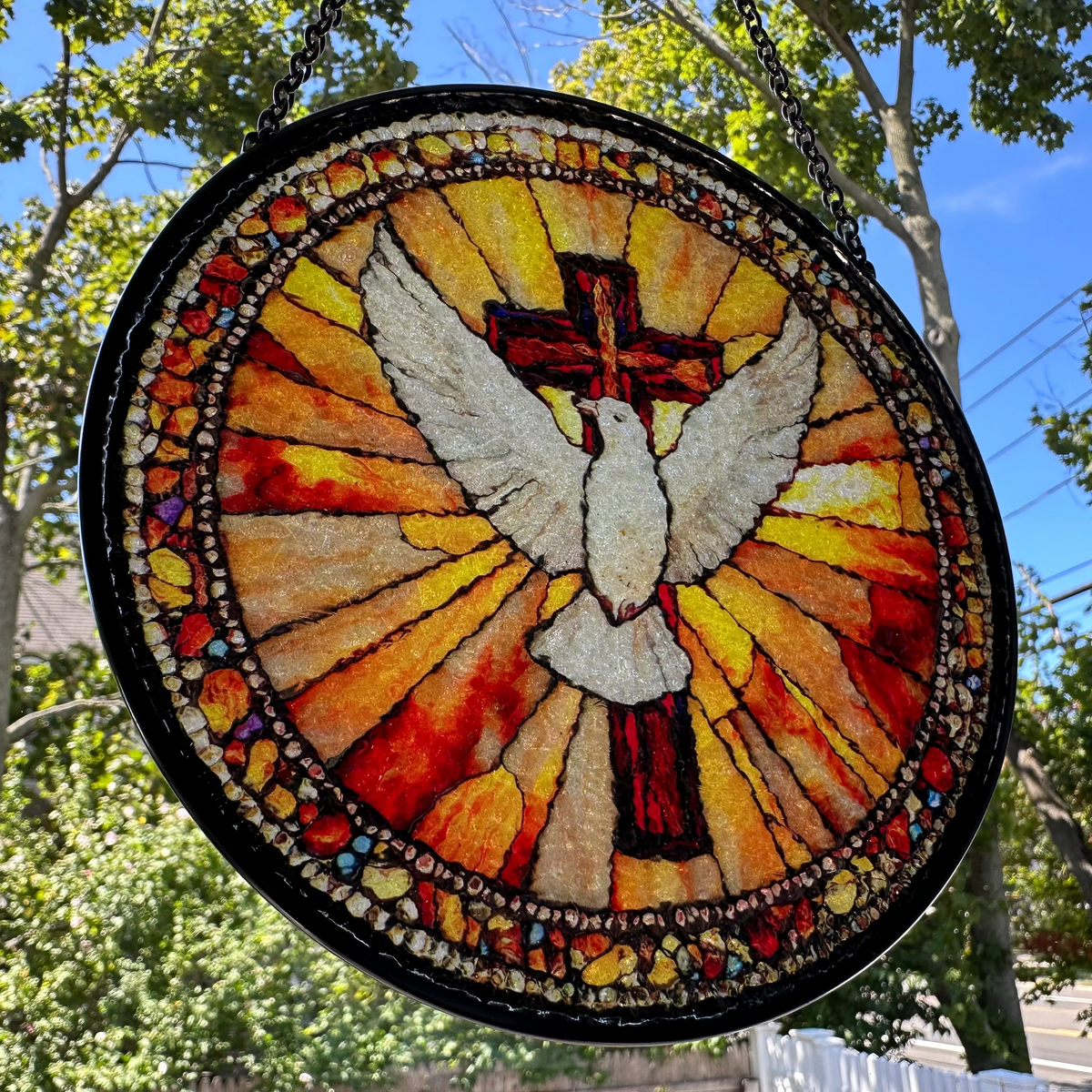 Peace Dove & Cross Suncatcher | Gifts | Wiccan Center