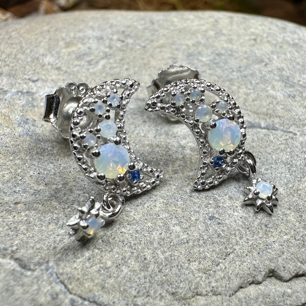 Sparkly Moon Post Earrings | Post Earrings | Wiccan Center