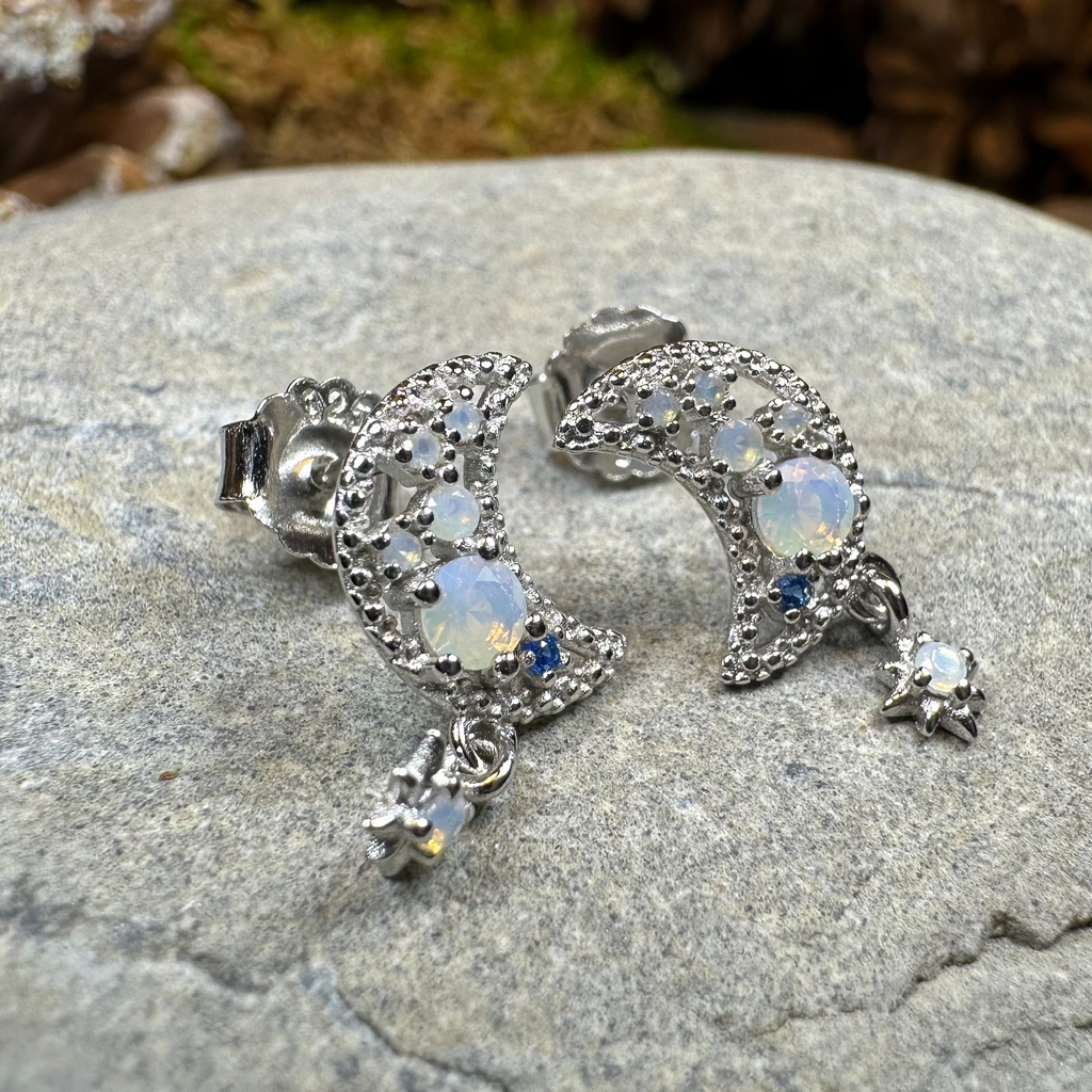 Sparkly Moon Post Earrings | Post Earrings | Wiccan Center