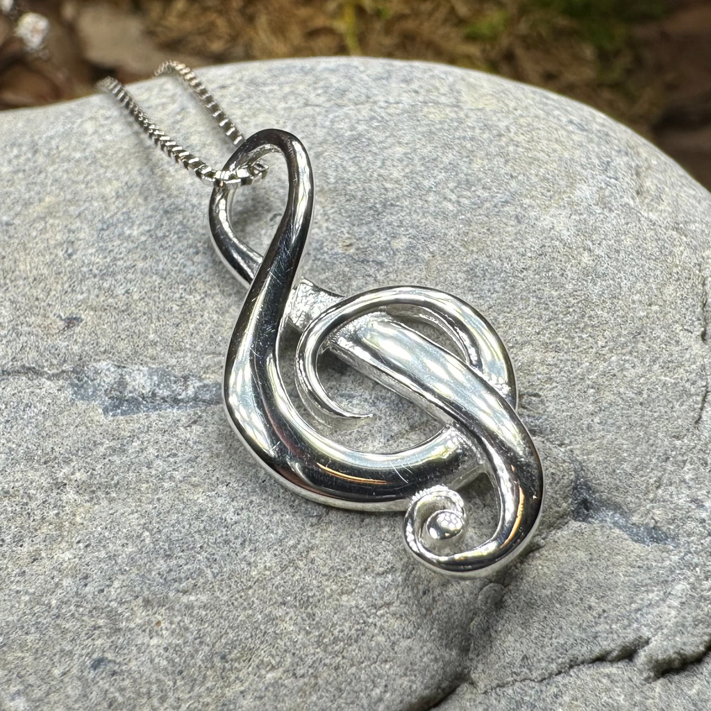 Elegant Music Necklace in Sterling Silver | Pendant | Wiccan Center