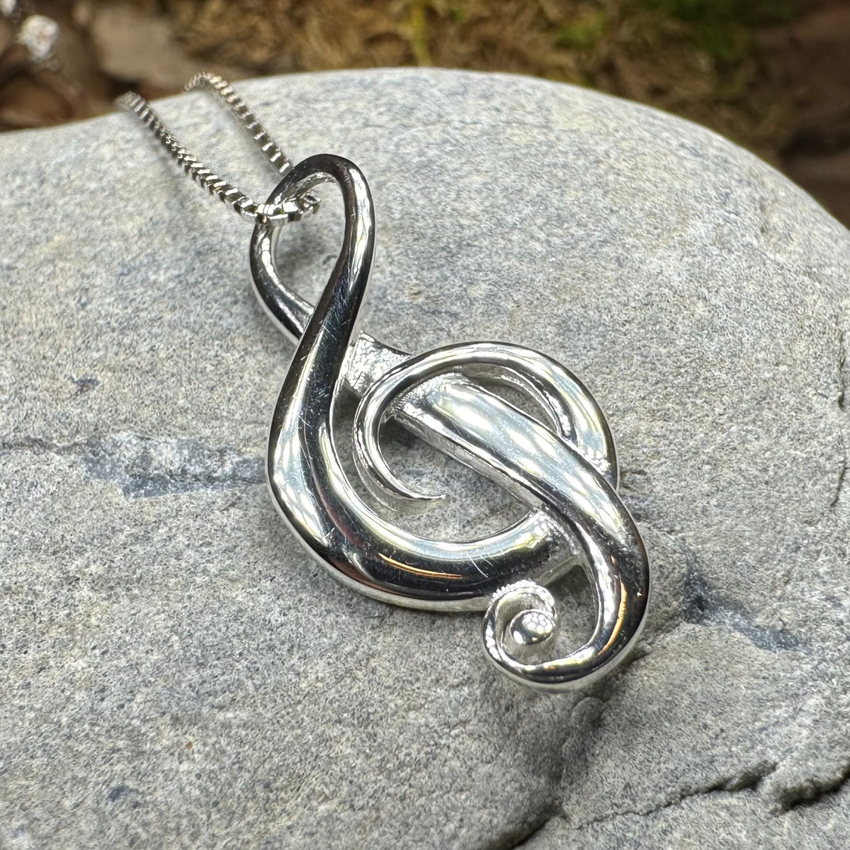Elegant Music Necklace in Sterling Silver | Pendant | Wiccan Center