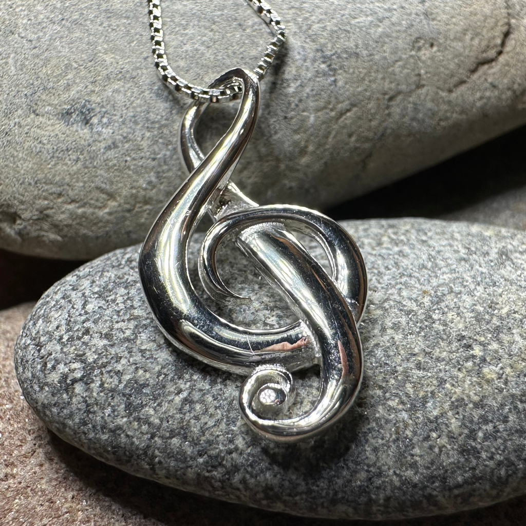 Elegant Music Necklace in Sterling Silver | Pendant | Wiccan Center