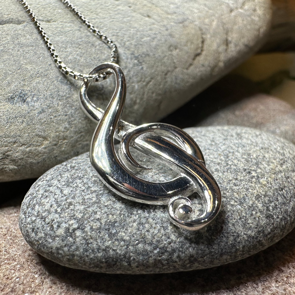 Elegant Music Necklace in Sterling Silver | Pendant | Wiccan Center