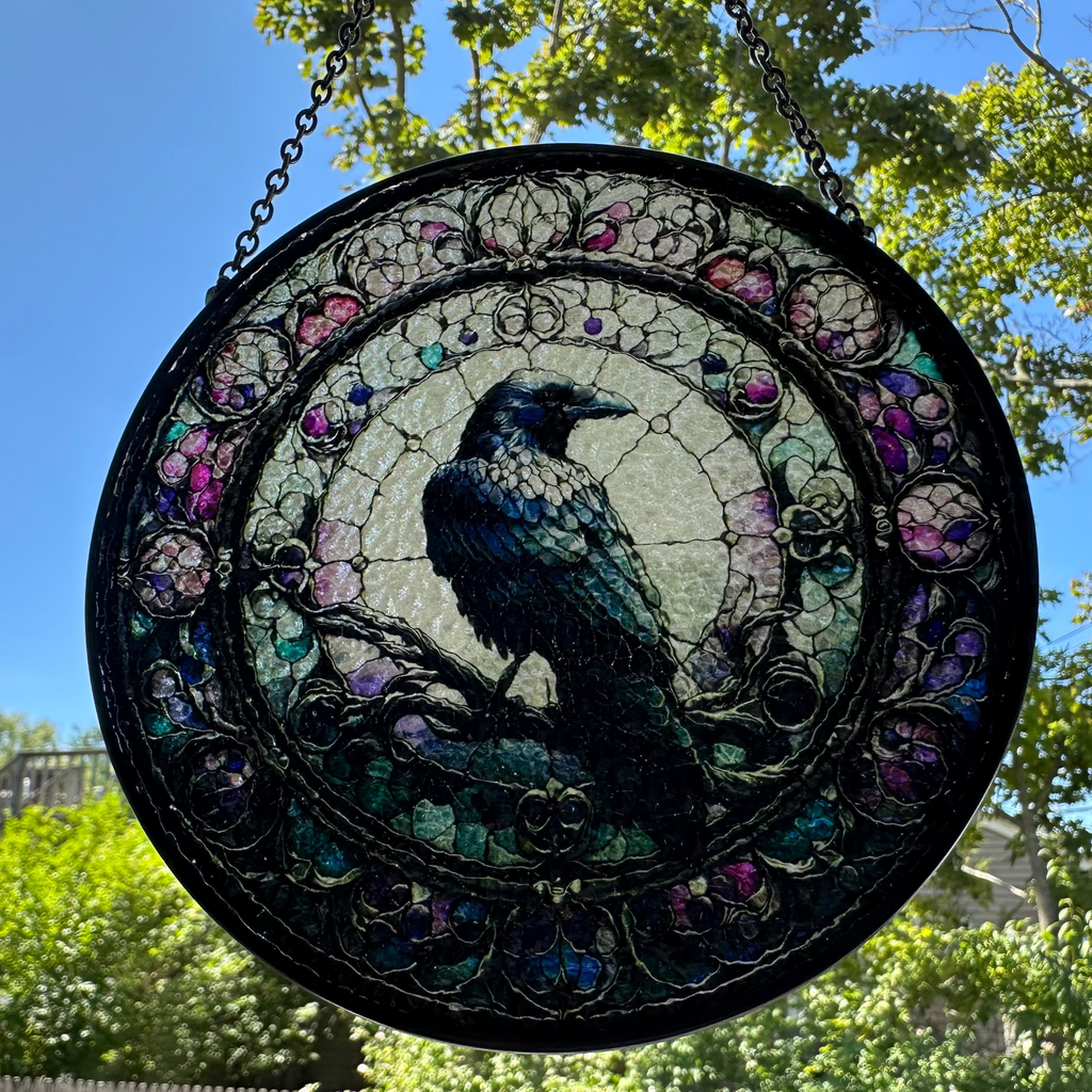Purple Gothic Raven Suncatcher | Gifts | Wiccan Center