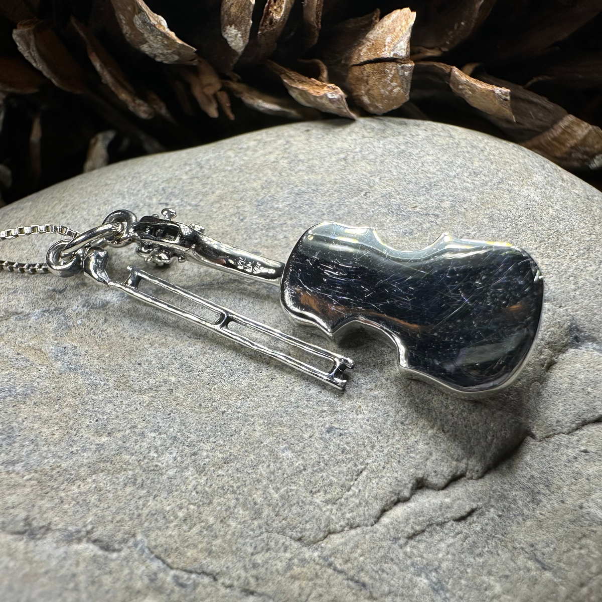 Irish Fiddle Celtic Necklace in Sterling Silver | Pendant | Wiccan Center