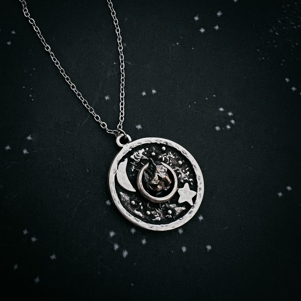 Night Sky Pendant Necklace with Authentic Meteorite | Necklace | Wiccan Center