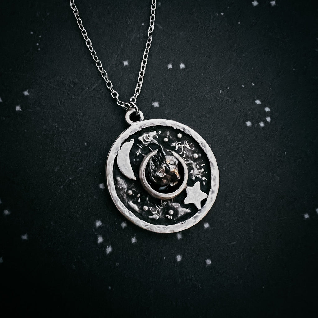 Night Sky Pendant Necklace with Authentic Meteorite | Necklace | Wiccan Center