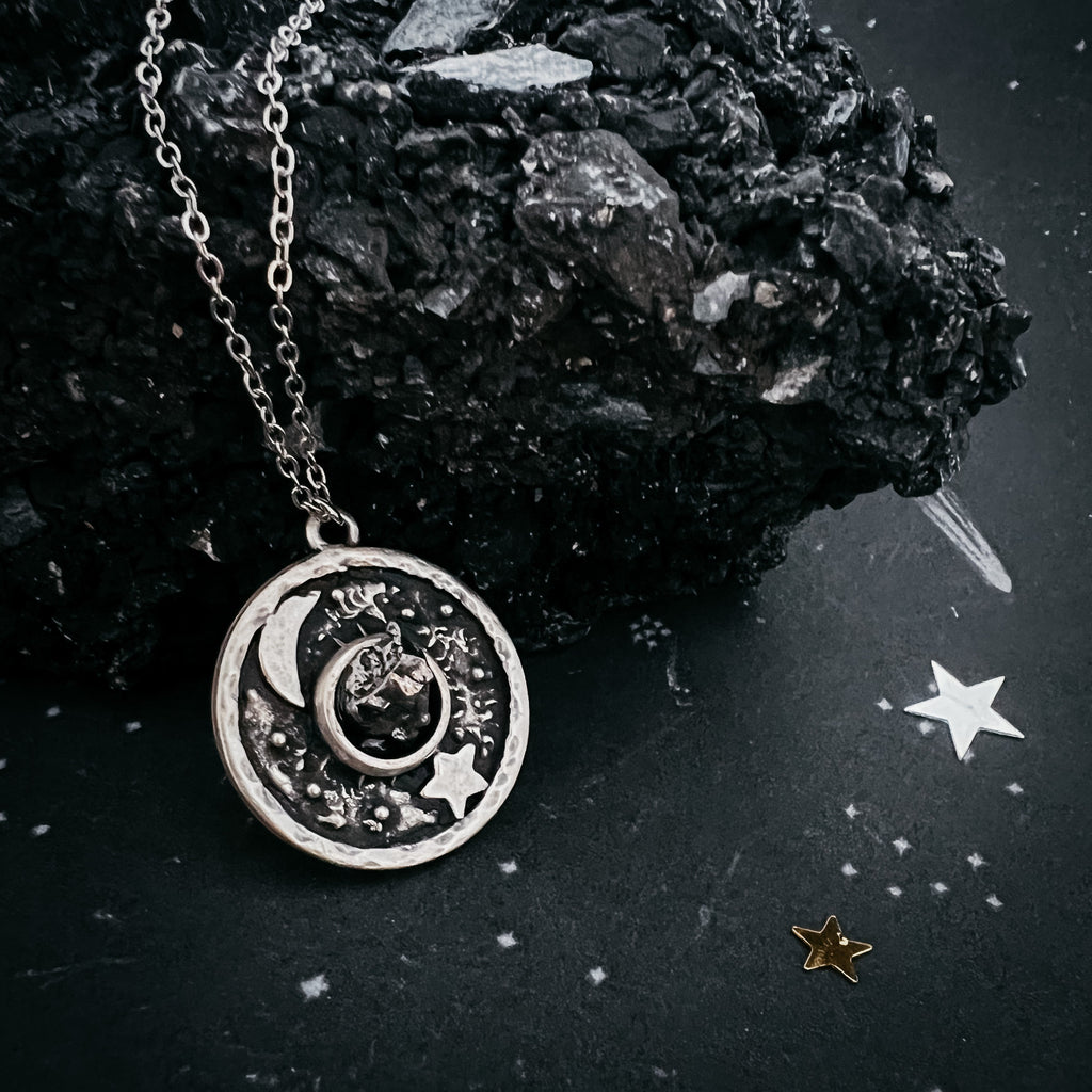 Night Sky Pendant Necklace with Authentic Meteorite | Necklace | Wiccan Center