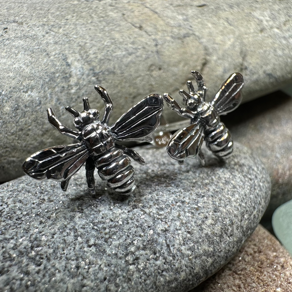 Realistic Bee Post Earrings | Post Earrings | Wiccan Center
