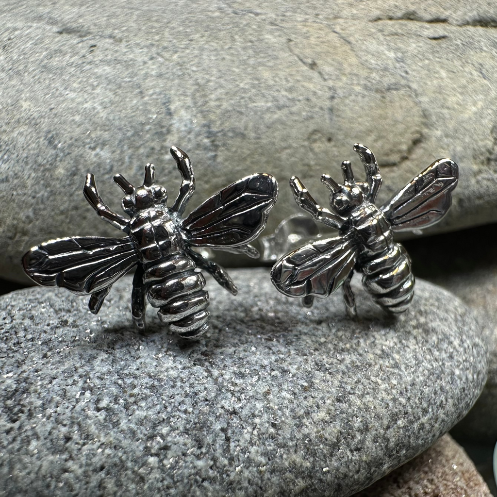Realistic Bee Post Earrings | Post Earrings | Wiccan Center