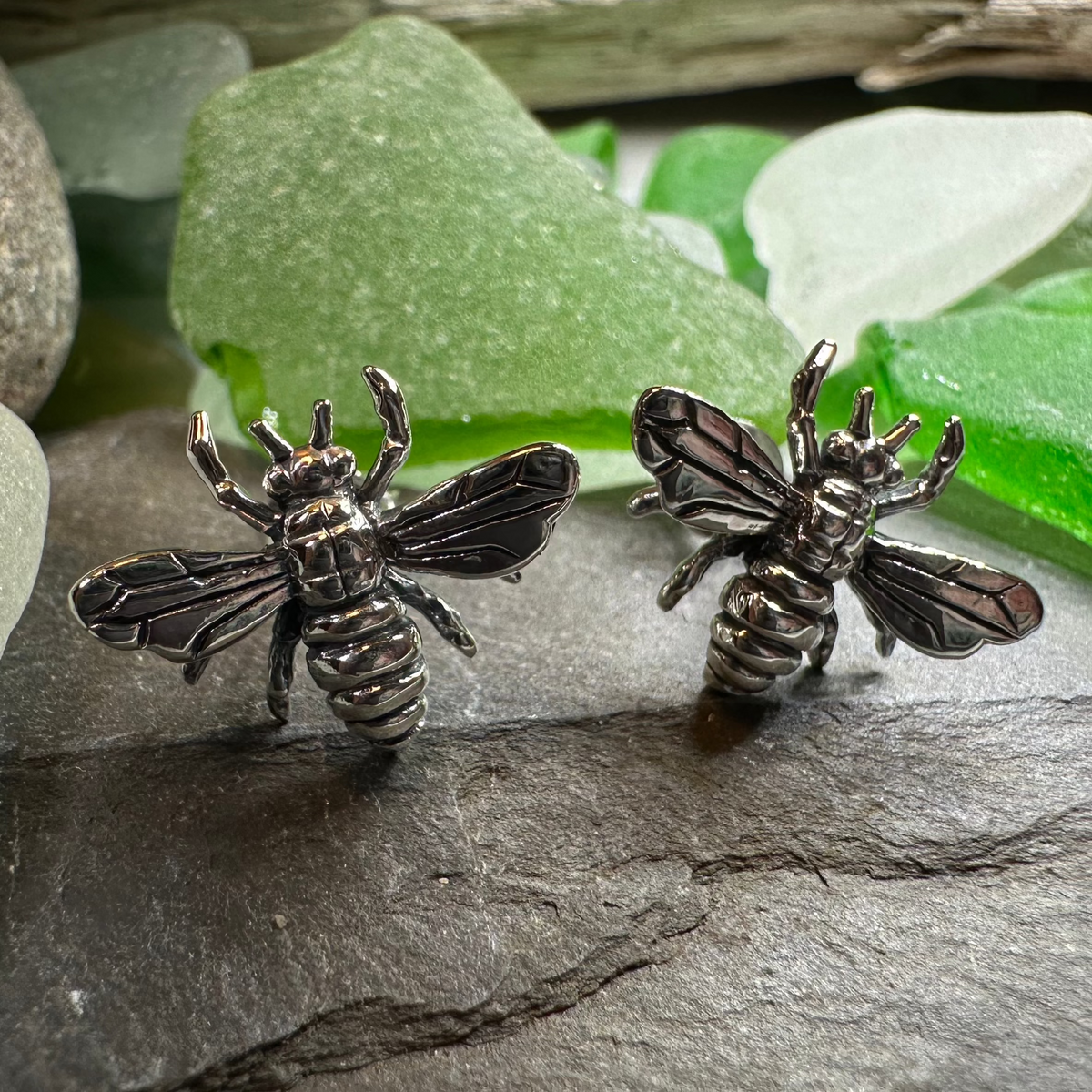 Realistic Bee Post Earrings | Post Earrings | Wiccan Center