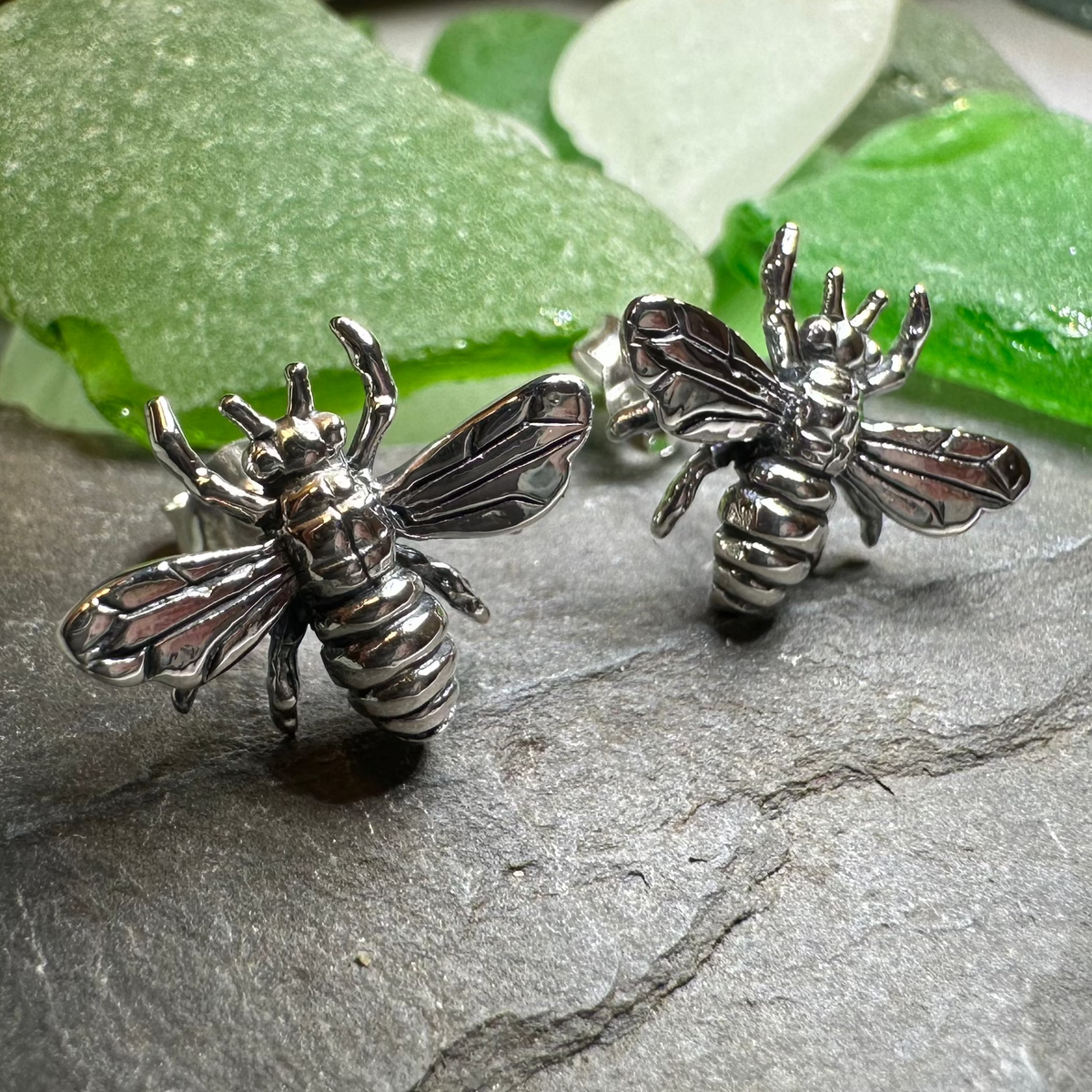 Realistic Bee Post Earrings | Post Earrings | Wiccan Center