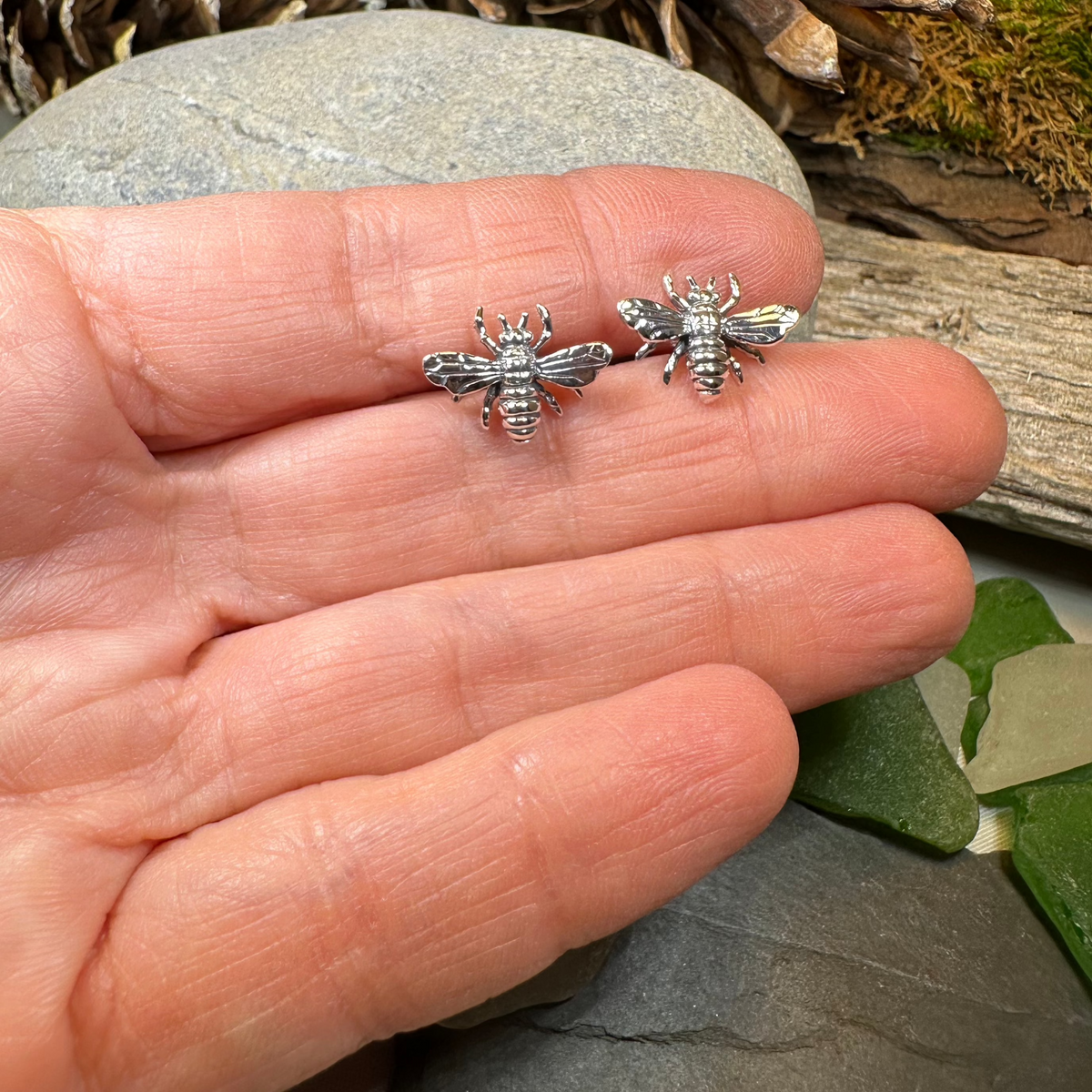 Realistic Bee Post Earrings | Post Earrings | Wiccan Center