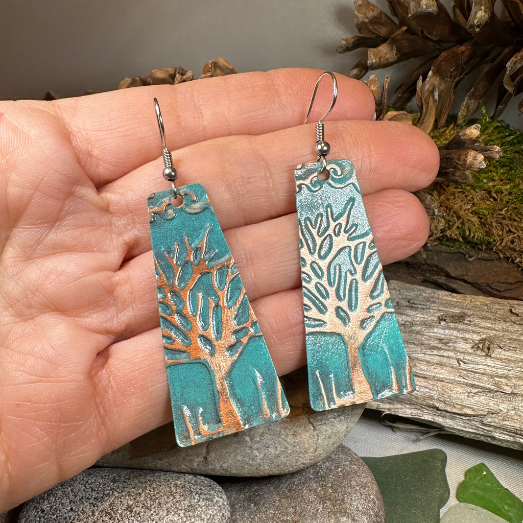 Homeward Tree of Life Copper Earrings | Dangle Earrings | Wiccan Center