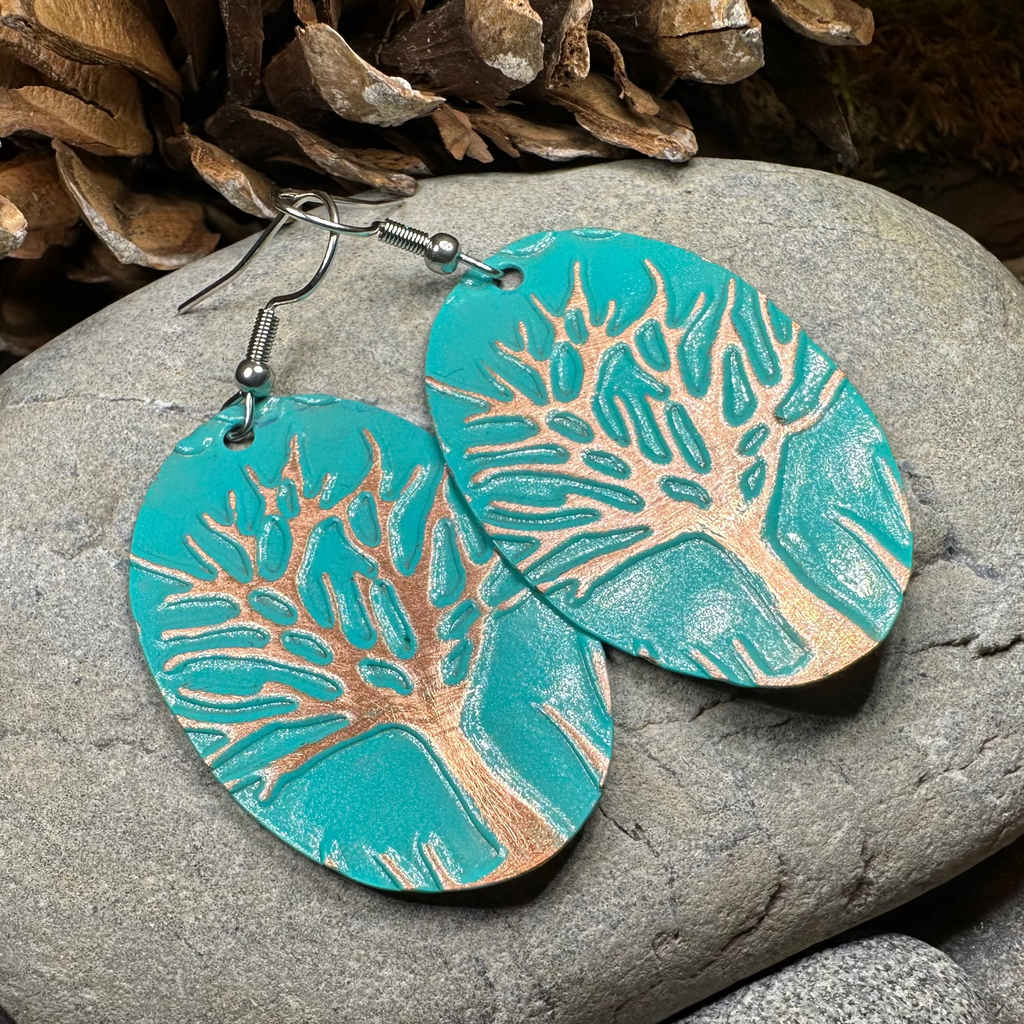 Oaksong Tree of Life Copper Earrings | Dangle Earrings | Wiccan Center
