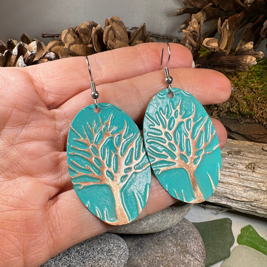 Oaksong Tree of Life Copper Earrings | Dangle Earrings | Wiccan Center