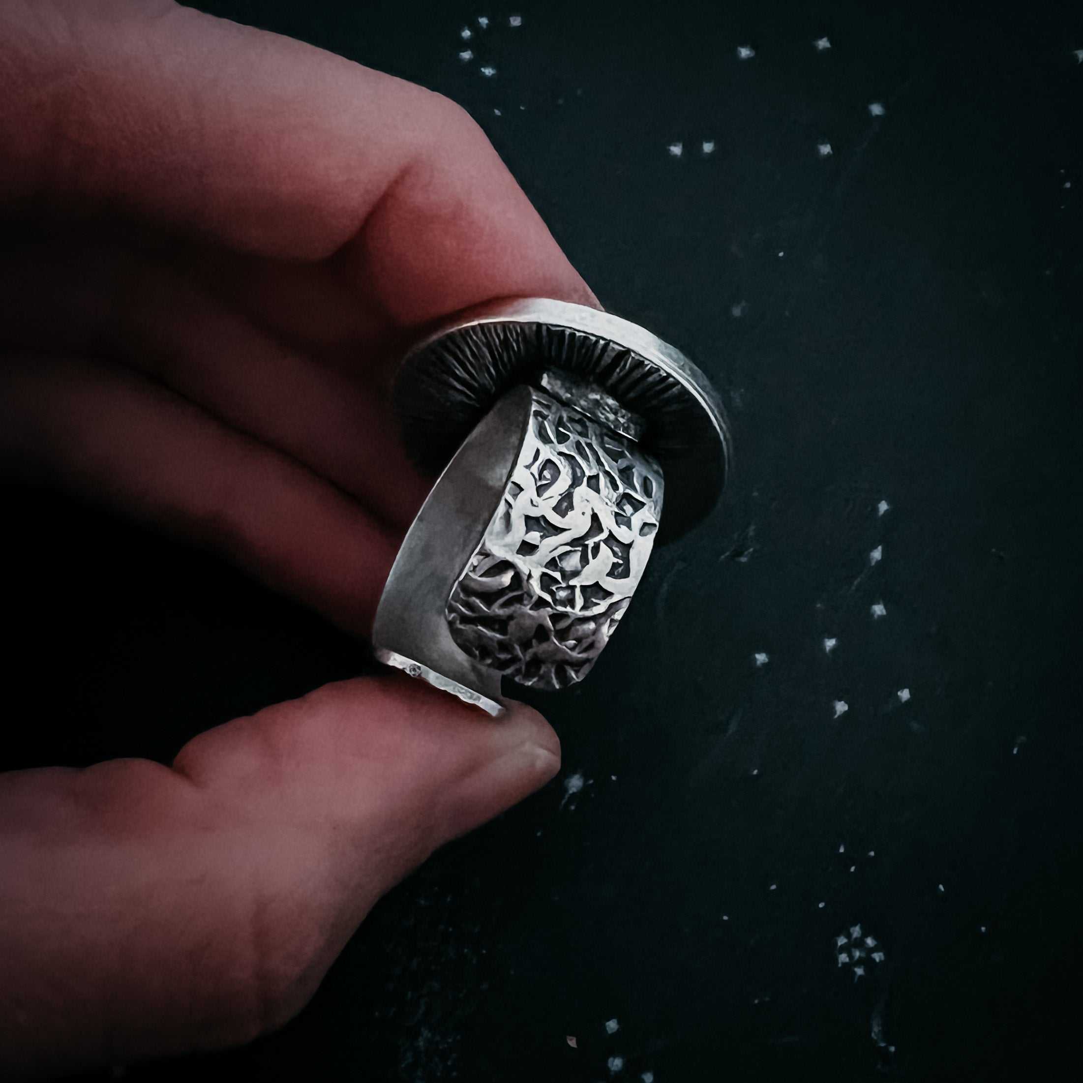 Night Sky Ring with Raw Meteorite | Ring | Wiccan Center