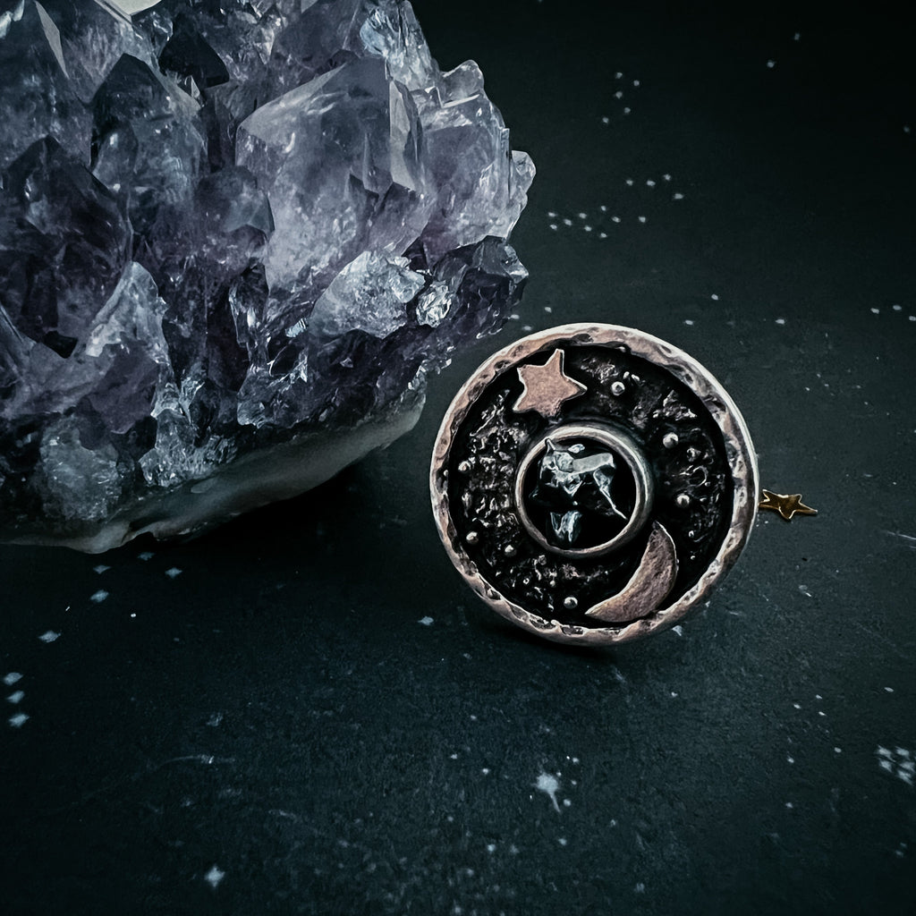 Night Sky Ring with Raw Meteorite | Ring | Wiccan Center