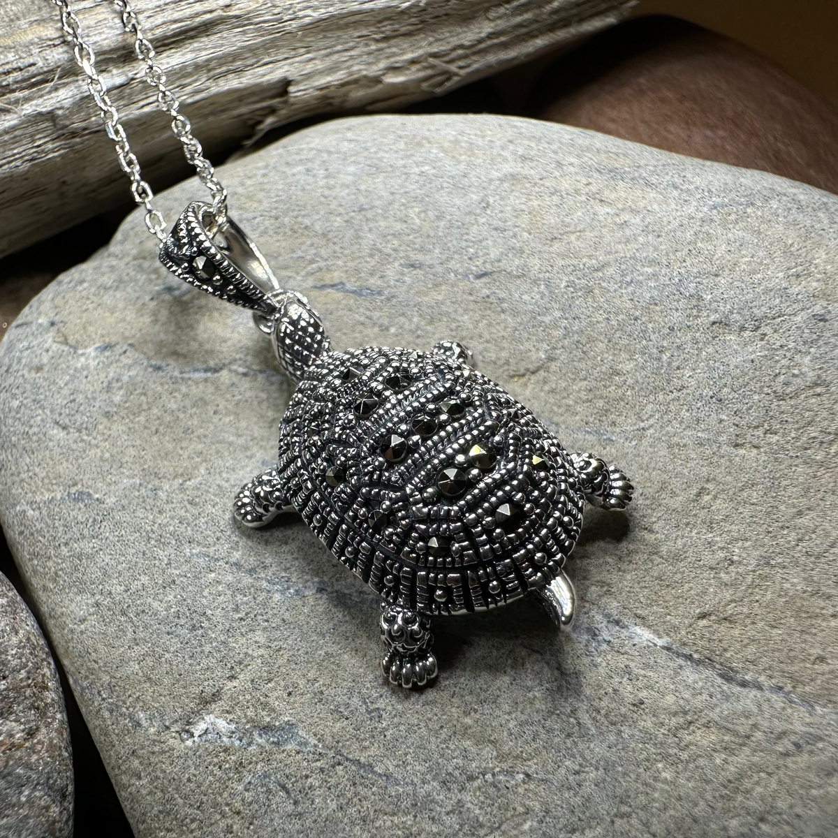 Esme Marcasite Turtle Necklace