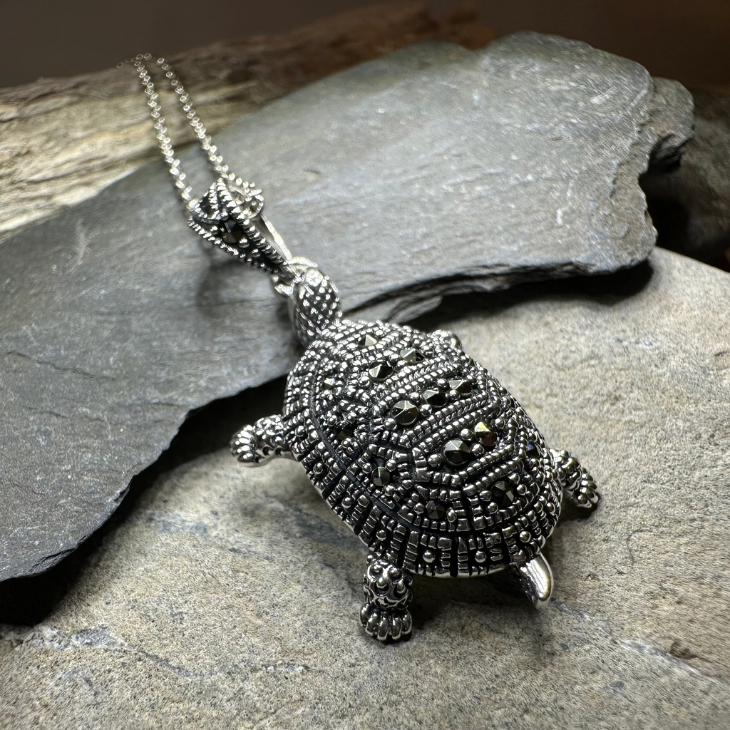 Esme Marcasite Turtle Necklace