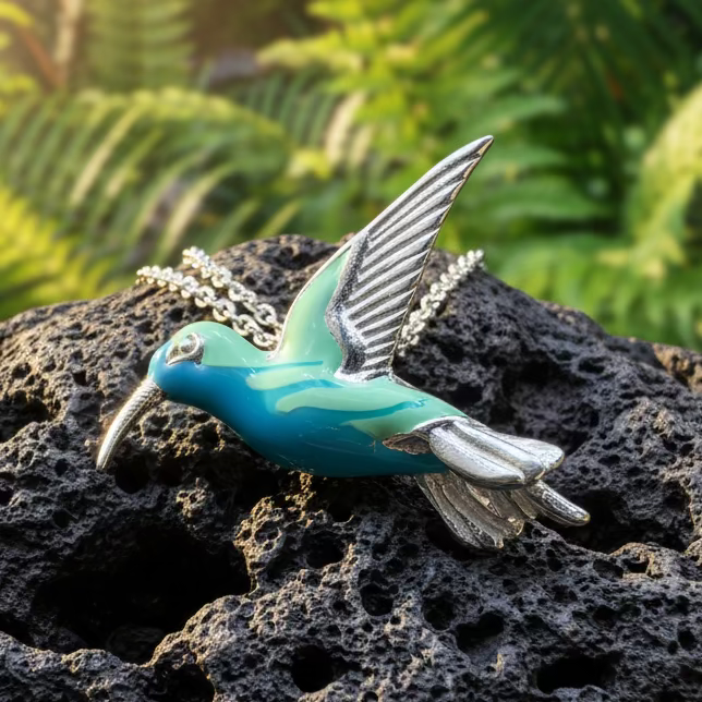 Colibrì Hummingbird Necklace in Sterling Silver | Pendant | Wiccan Center