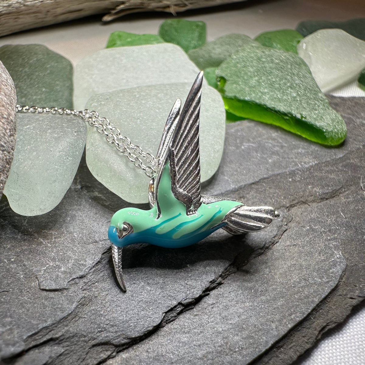 Colibrì Hummingbird Necklace in Sterling Silver | Pendant | Wiccan Center