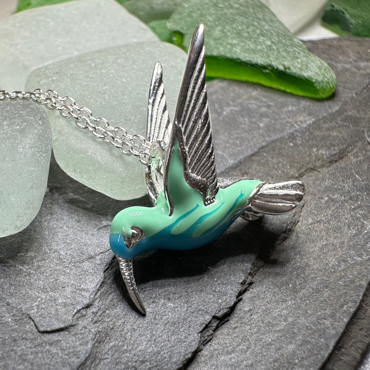 Colibrì Hummingbird Necklace in Sterling Silver | Pendant | Wiccan Center