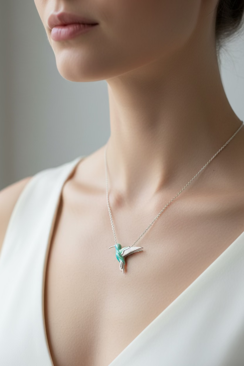 Colibrì Hummingbird Necklace in Sterling Silver | Pendant | Wiccan Center