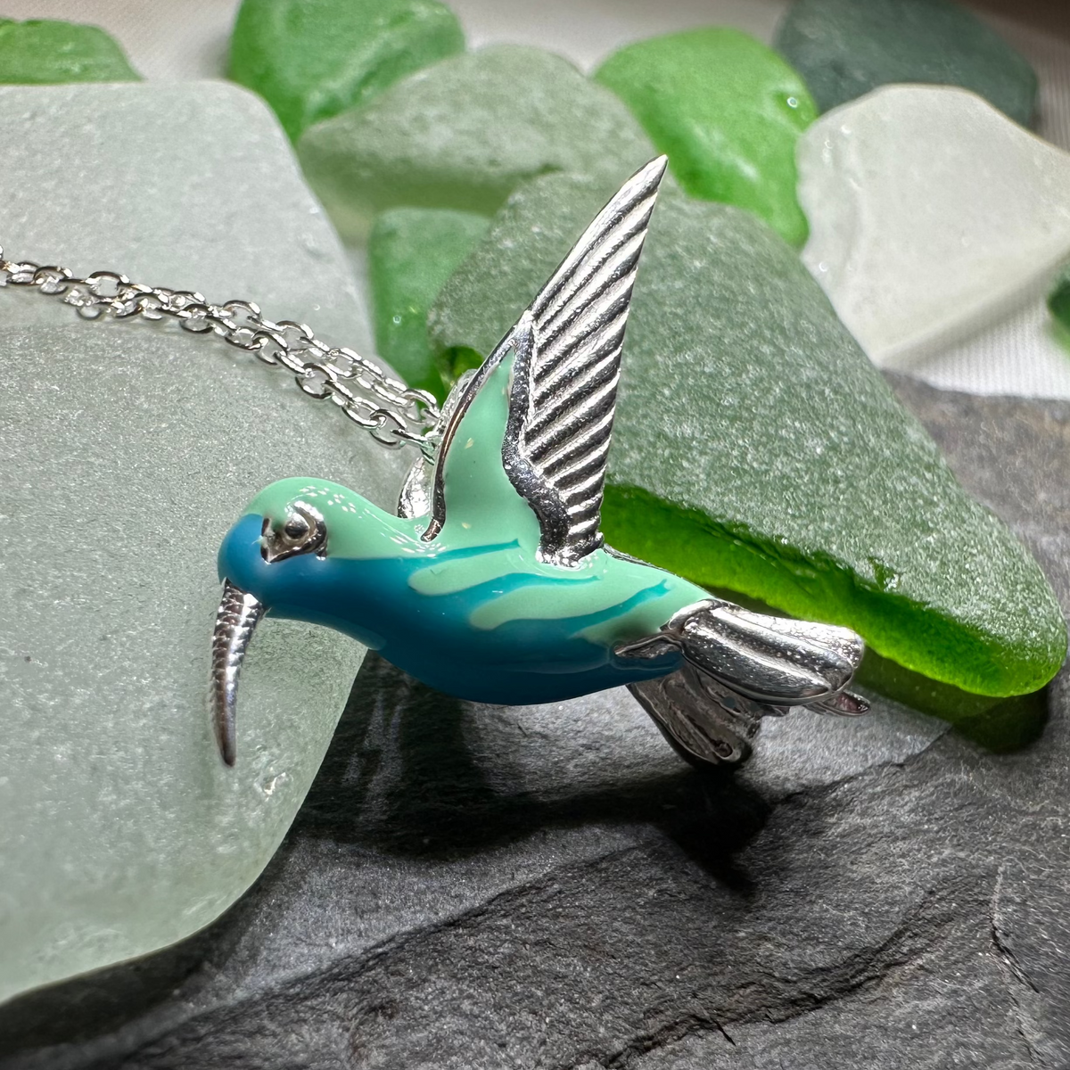 Colibrì Hummingbird Necklace in Sterling Silver | Pendant | Wiccan Center