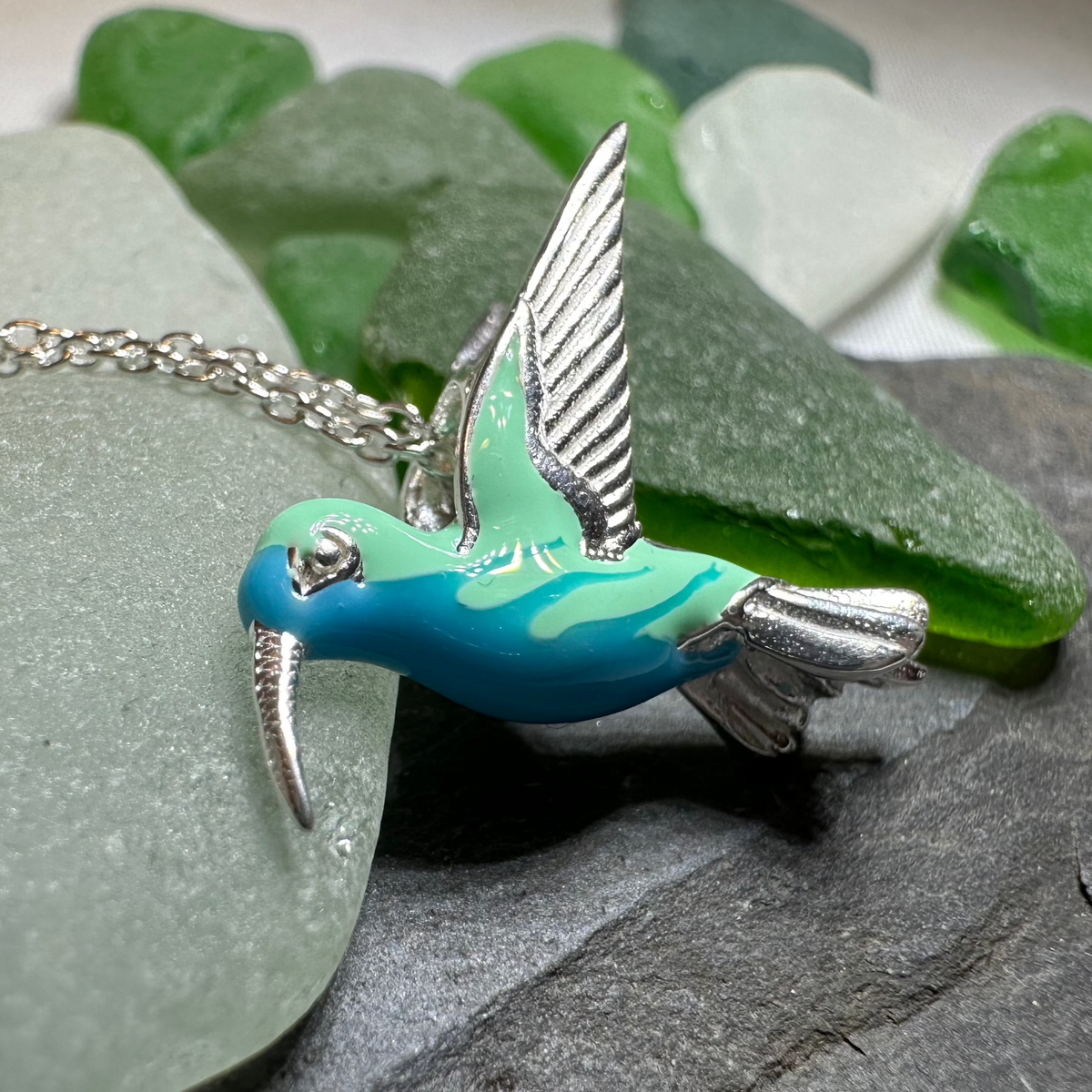 Colibrì Hummingbird Necklace in Sterling Silver | Pendant | Wiccan Center