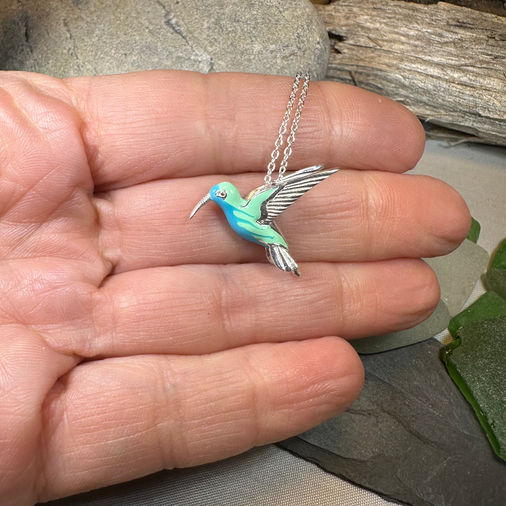 Colibrì Hummingbird Necklace in Sterling Silver | Pendant | Wiccan Center