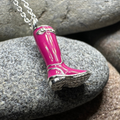 Rainy Day Wellies Boot Necklace in Sterling Silver | Pendant | Wiccan Center