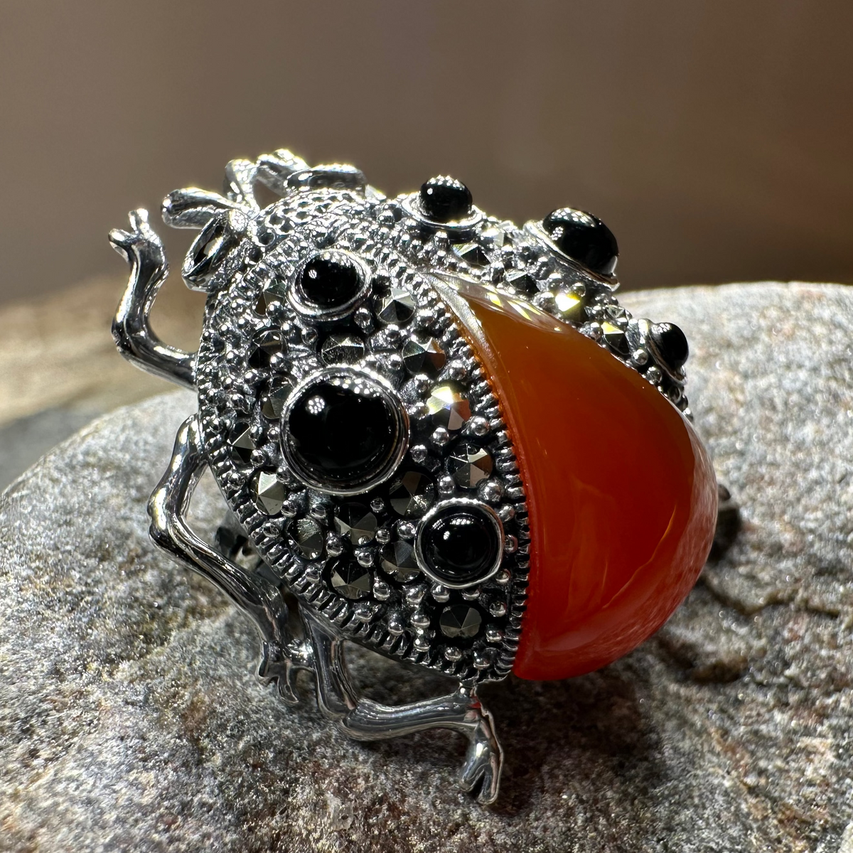 Lucky Ladybug Brooch in Sterling Silver | Brooch | Wiccan Center
