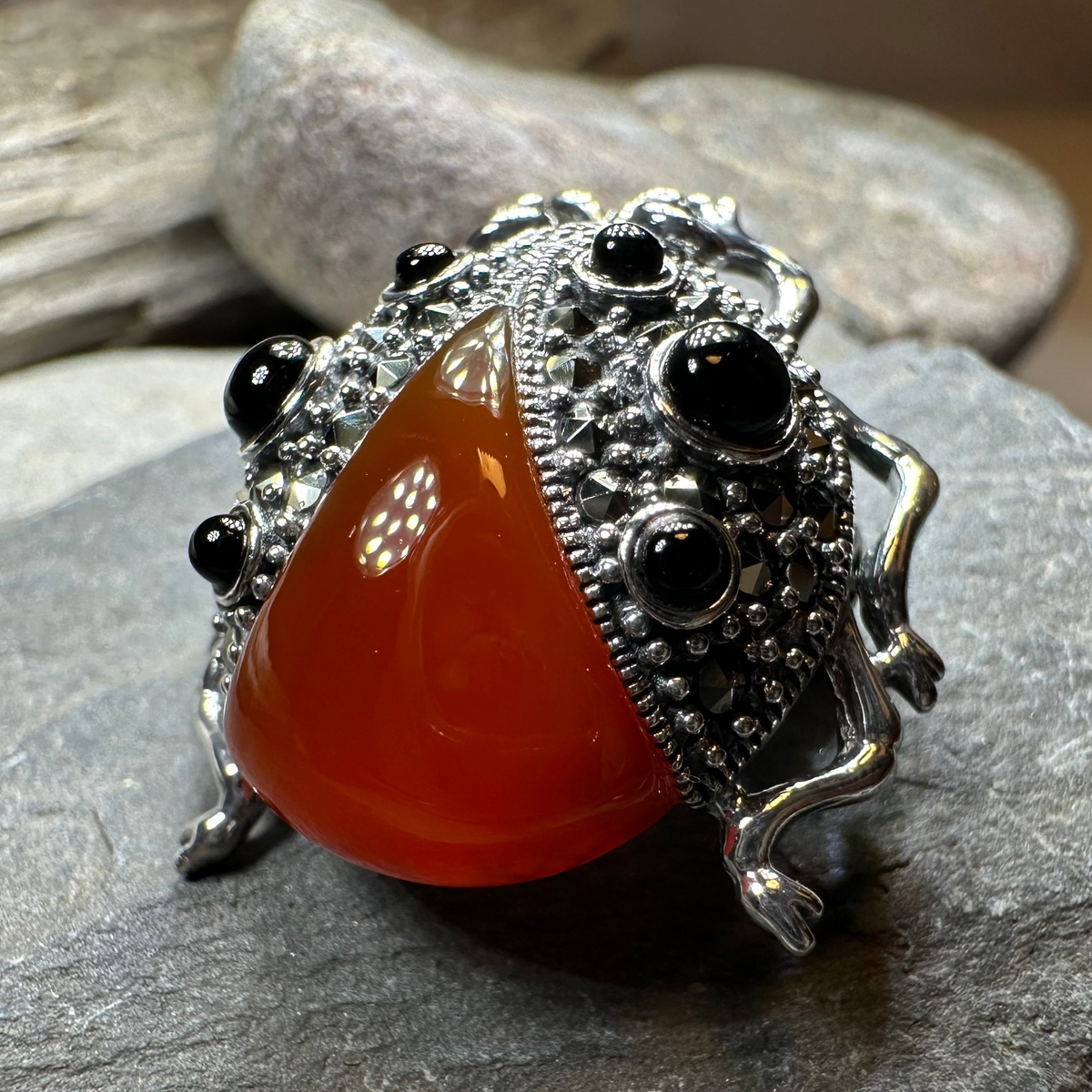 Lucky Ladybug Brooch in Sterling Silver | Brooch | Wiccan Center