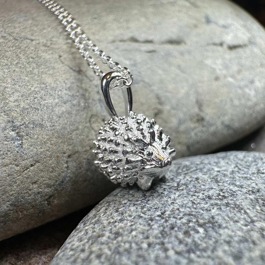 Realistic Hedgehog Necklace in Sterling Silver | Pendant | Wiccan Center