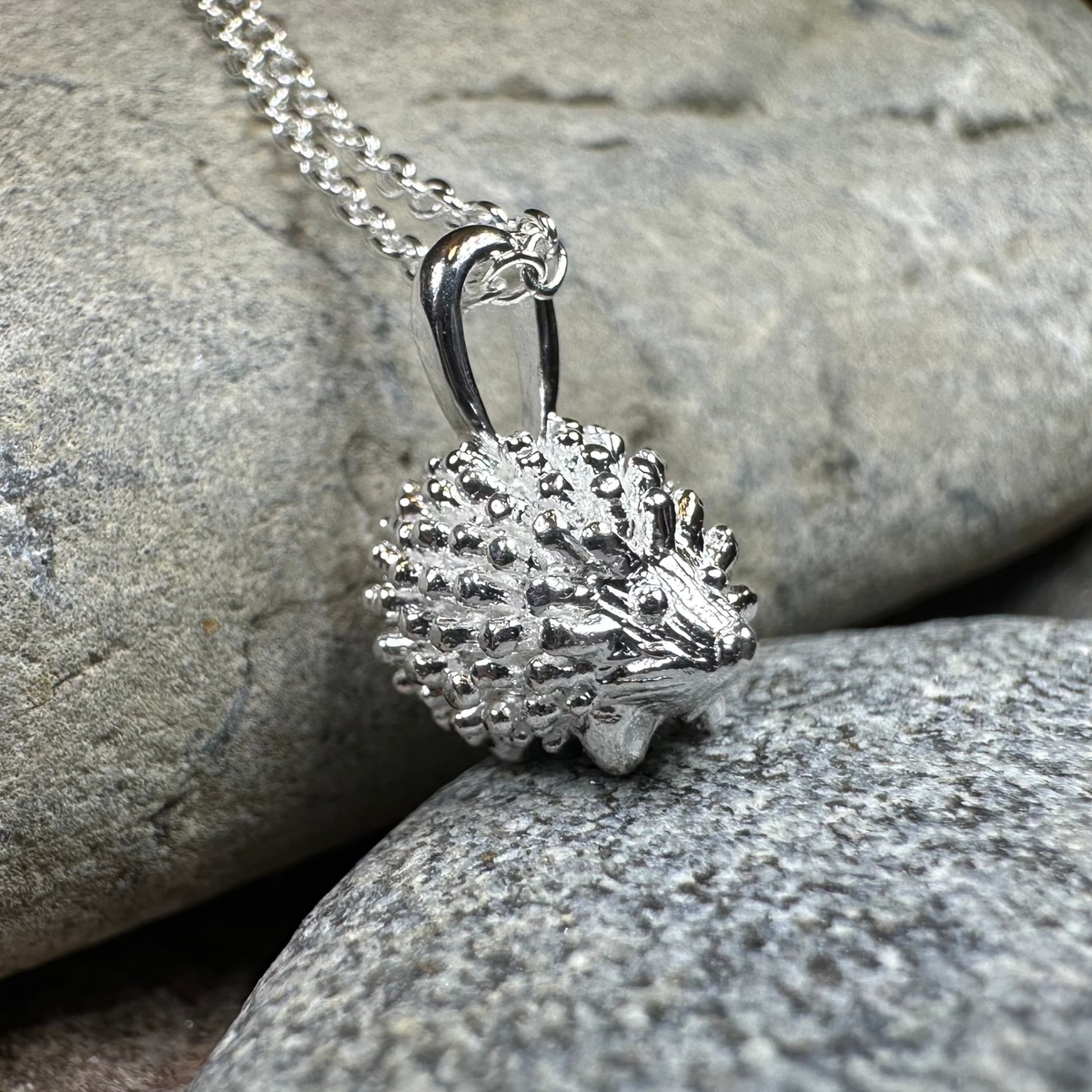 Realistic Hedgehog Necklace in Sterling Silver | Pendant | Wiccan Center
