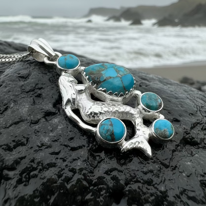 Ilayda Mermaid Turquoise Necklace | Pendant | Wiccan Center