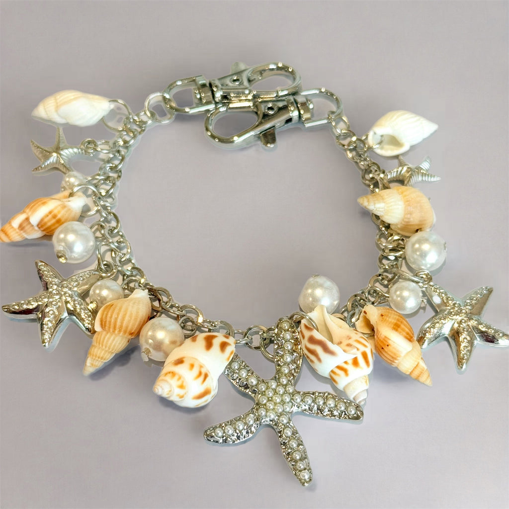 Sea Shells Silver Deluxe Tumbler Charm Necklace | Necklace | Wiccan Center