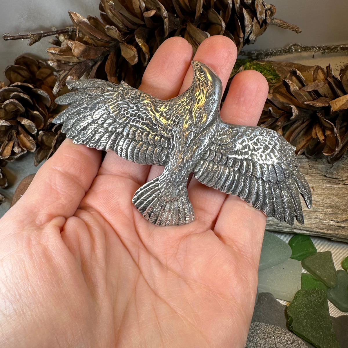 Eagle Pewter Hair Clip for Women