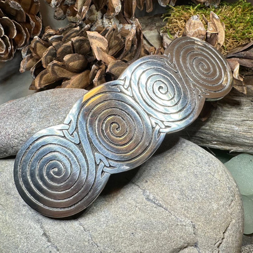 Newgrange Celtic Spiral Hair Clip for Women | Hair Clip | Wiccan Center