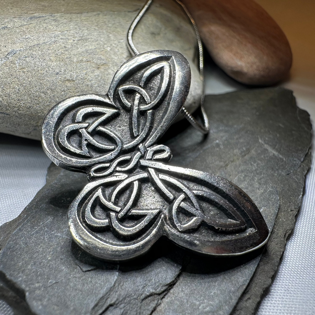 Celtic Butterfly Pewter Necklace - Handmade in the U.S.A. | Pendant | Wiccan Center