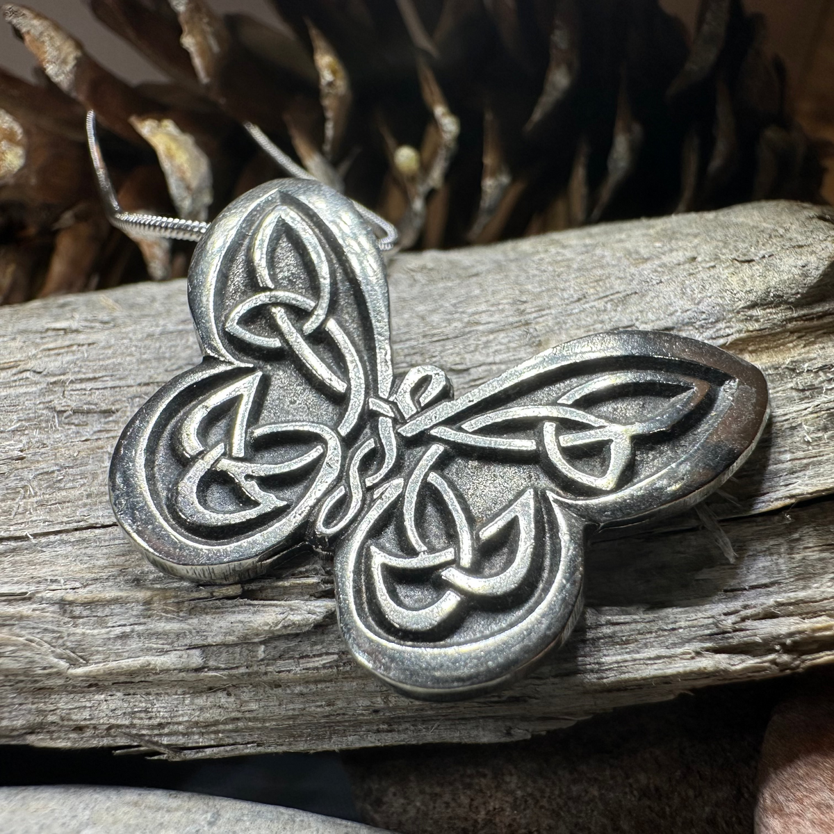 Celtic Butterfly Pewter Necklace - Handmade in the U.S.A.